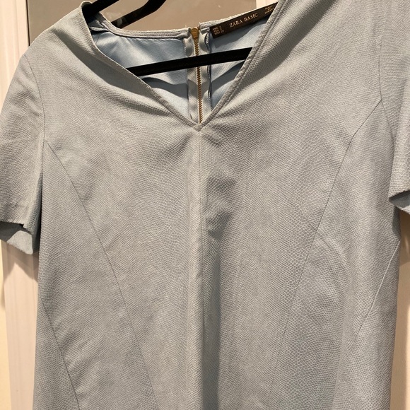 ZARA Blue Faux Suede Textures Top - Picture 4 of 4